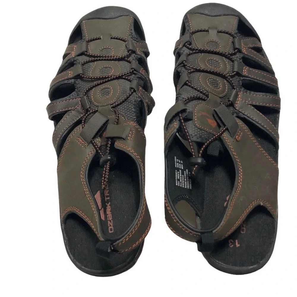 - Ozark Trail Fisherman Sandals closed toe  Men's rubber tip size 13
